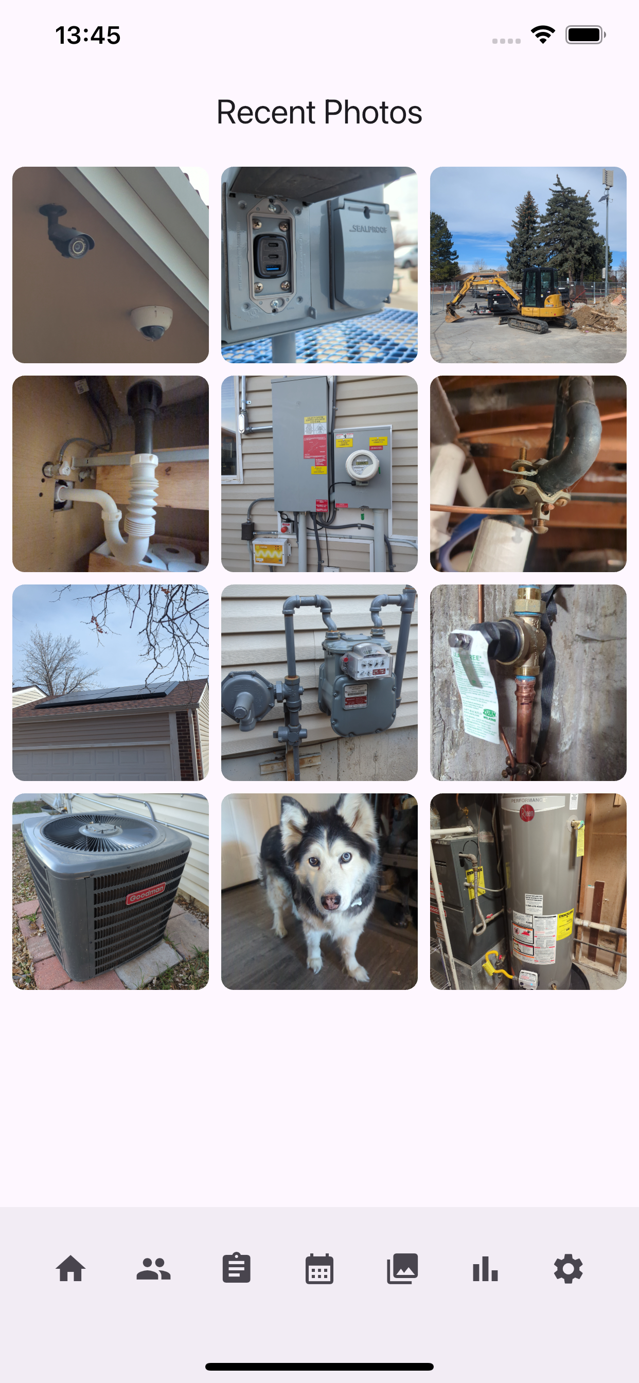 Photo gallery from job sites